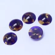 Cabochon tondo in acetato 18 mm - Guscio di tartaruga - Viola- Dorato x1