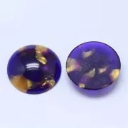 Cabochon tondo in acetato 18 mm - Guscio di tartaruga - Viola- Dorato x1