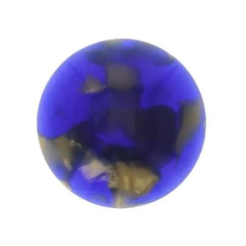Cabochon tondo in acetato 18 mm - Guscio di tartaruga - Blu notte - Dorato x1