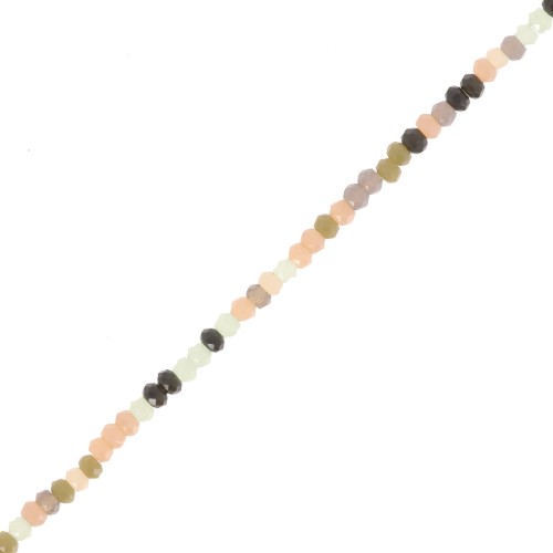 Perle tonde sfaccettate appiattite 2,5x1,5 mm Nero - Verde - Salmone x3cm