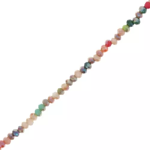 Perline tonde sfaccettate - Tondo appiattito 2,5x2 mm - Multicolore AB x30cm