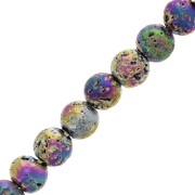 Perle tonde galvanizzate 4 mm Pietra lavica - Iridescente x20|raw }}