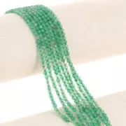 Perle tonde sfaccettate 3 mm pietra gemma Agata tinta - Verde x37cm