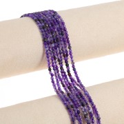 Perle tonde sfaccettate 3 mm pietra gemma Agata tinta - Viola x36cm