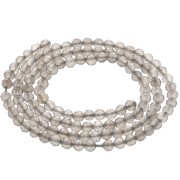 Perline sfaccettate rotonde da 3 mm di pietra preziosa Agata colorata - Light Taupe x39cm