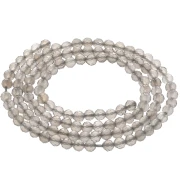 Perline sfaccettate rotonde da 3 mm di pietra preziosa Agata colorata - Light Taupe x39cm