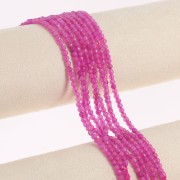 Perle tonde sfaccettate 3 mm pietra gemma Agata tinta - Magenta x36cm