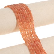 Perla rotonda sfaccettata da 3,5 mm in agata - Arancione x 37 cm