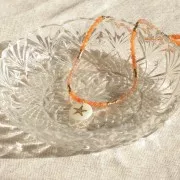 Perla rotonda sfaccettata da 3,5 mm in agata - Arancione x 37 cm