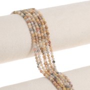 Perla rotonda sfaccettata da 3,5 mm in pietra semipreziosa - Agata Crazy x 38 cm