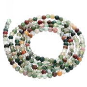 Perla rotonda sfaccettata da 2,5 mm in pietra semipreziosa - Agata verde x 39 cm
