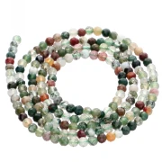Perla rotonda sfaccettata da 2,5 mm in pietra semipreziosa - Agata verde x 39 cm