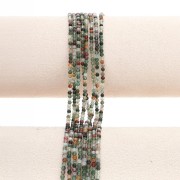 Perla rotonda sfaccettata da 2,5 mm in pietra semipreziosa - Agata verde x 39 cm