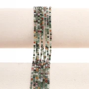 Perla rotonda sfaccettata da 2,5 mm in pietra semipreziosa - Agata verde x 39 cm