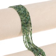 Perle tonde sfaccettate 2 mm pietra gemma Agata verde x39cm