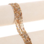 Perla rotonda sfaccettata da 2,5 mm in pietra semipreziosa - Agata Crazy x 38 cm