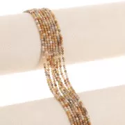 Perla rotonda sfaccettata da 2,5 mm in pietra semipreziosa - Agata Crazy x 38 cm