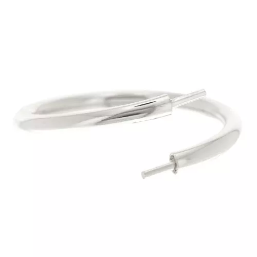 Anello flessibile doppio Dimensione 56 per perle semi-forate in Argento 92