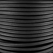 Cordoncino in pelle europeo da 4 mm - Nero x 1 m