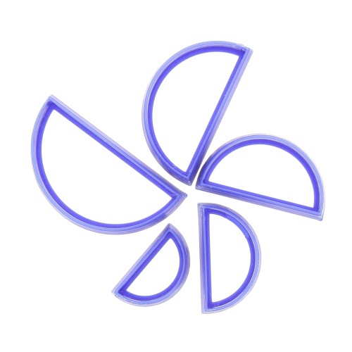 5 stampini traforati per pasta polimerica - Mezzo cerchio