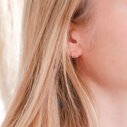 Orecchini perno quadro scavato 8 mm - Gold filled x2