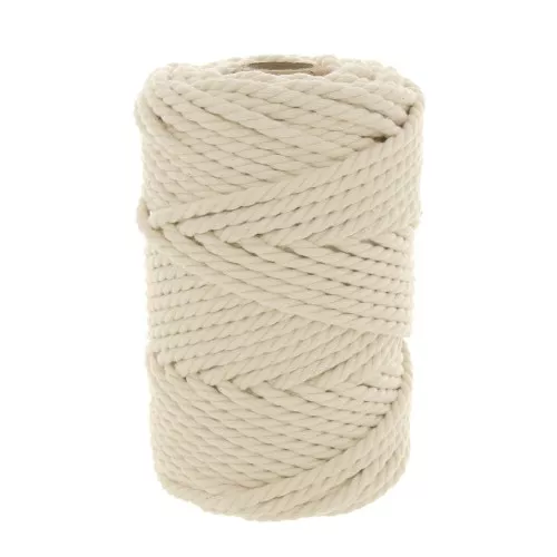 Gomitolo cordone di cottone per Macramè 5 mm Ecrù x 50m
