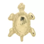 Componente a forma di tartaruga 12x9 mm per cabochon 6x4 mm - Gold filled x1