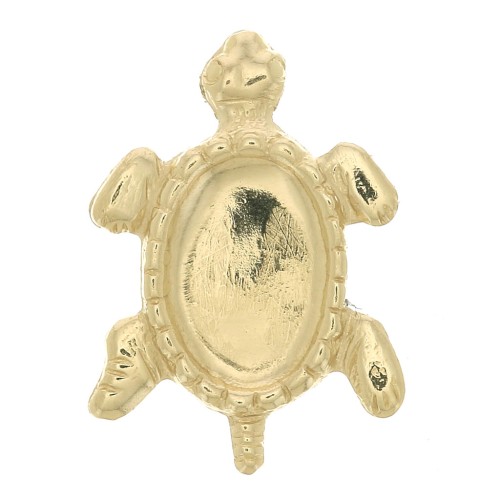 Componente a forma di tartaruga 12x9 mm per cabochon 6x4 mm - Gold filled x1