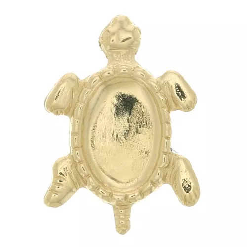 Componente a forma di tartaruga 12x9 mm per cabochon 6x4 mm - Gold filled x1