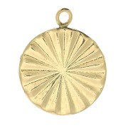 Ciondolo tondo lavorato 12x10 mm - Gold filled x1