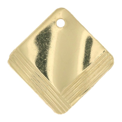 Ciondolo rombo lavorato 15 mm - Gold filled x1