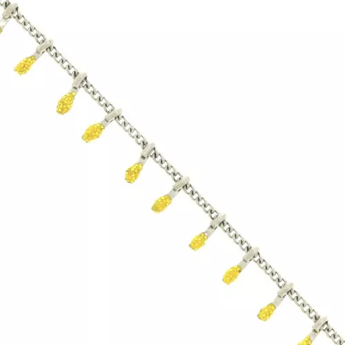 Catena gourmette resina eposs. 6mm Giallo scintillante Acciaio inoss. x90cm