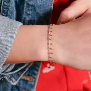 Catena gourmette resina eposs. 6mm Giallo scintillante Acciaio inoss. x90cm