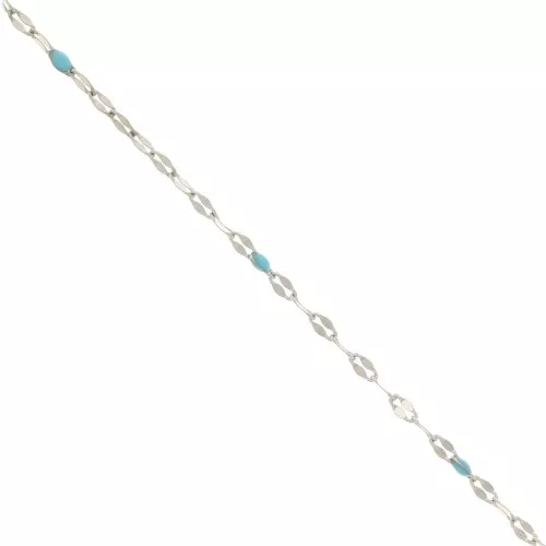 Catena - resina epossidica 1.5 mm - Blu chiaro - Acciaio inossidabile x90cm
