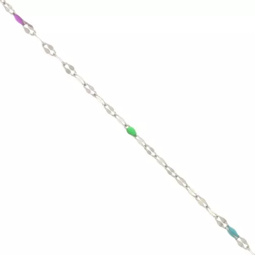 Catena - resina epossidica 1.5mm - Multicolore - Acciaio inossidabile x90cm