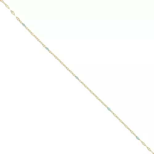 Catena - resina epossidica 1.5 mm - Mint - Acciaio inossidabile doratoé x90cm