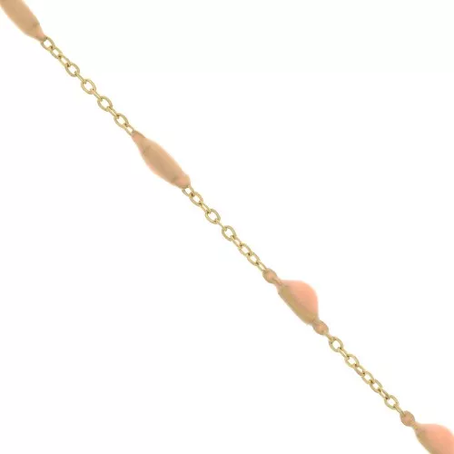 Catena maglia forzatina- resine eposs. 2.6mm Salmone Acciaio inoss. dorato x90cm