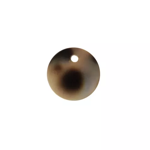 Zecchini tondi 11 mm stampato leopardo in madreperla - Marrone - Nero x6