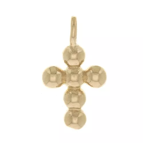 Ciondolo croce con palline 12x7 mm - Placcato oro 3 micronx1