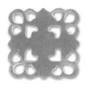 Stampa liscia quadrata mm . 16 argentato antico x1