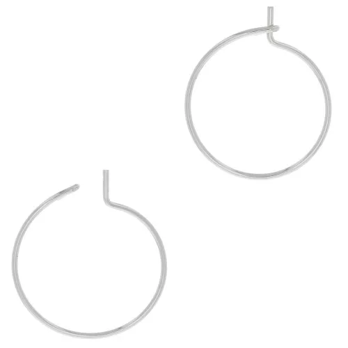 Orecchini cerchio sottili da decorare 18x0.8 mm - Rodio x2
