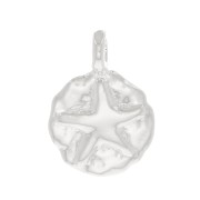 Ciondolo tondo irregolare stella del mare 9 mm - Placcatura argento fino x1|raw }}