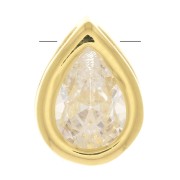 Pendente goccia con Ossido di zirconio 9x6 mm - Dorato con oro fino - Crystal x1