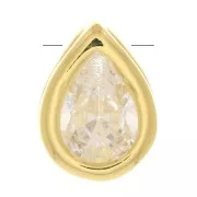 Pendente goccia con Ossido di zirconio 9x6 mm - Dorato con oro fino - Crystal x1