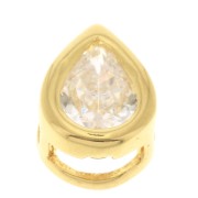 Pendente goccia con Ossido di zirconio 9x6 mm - Dorato con oro fino - Crystal x1