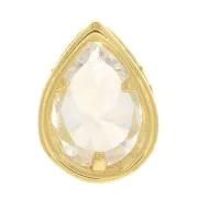 Pendente goccia con Ossido di zirconio 9x6 mm - Dorato con oro fino - Crystal x1