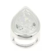 Pendente goccia con Ossido di zirconio 9x6 mm - Placcatura argento fino  - Crystal x1