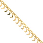 Catena maglia Rombo con piccole lune 6.75 mm - Dorado con oro fino x50cm|raw }}