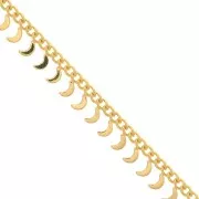 Catena maglia Rombo con piccole lune 6.75 mm - Dorado con oro fino x50cm