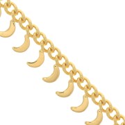 Catena maglia Rombo con piccole lune 6.75 mm - Dorado con oro fino x50cm
